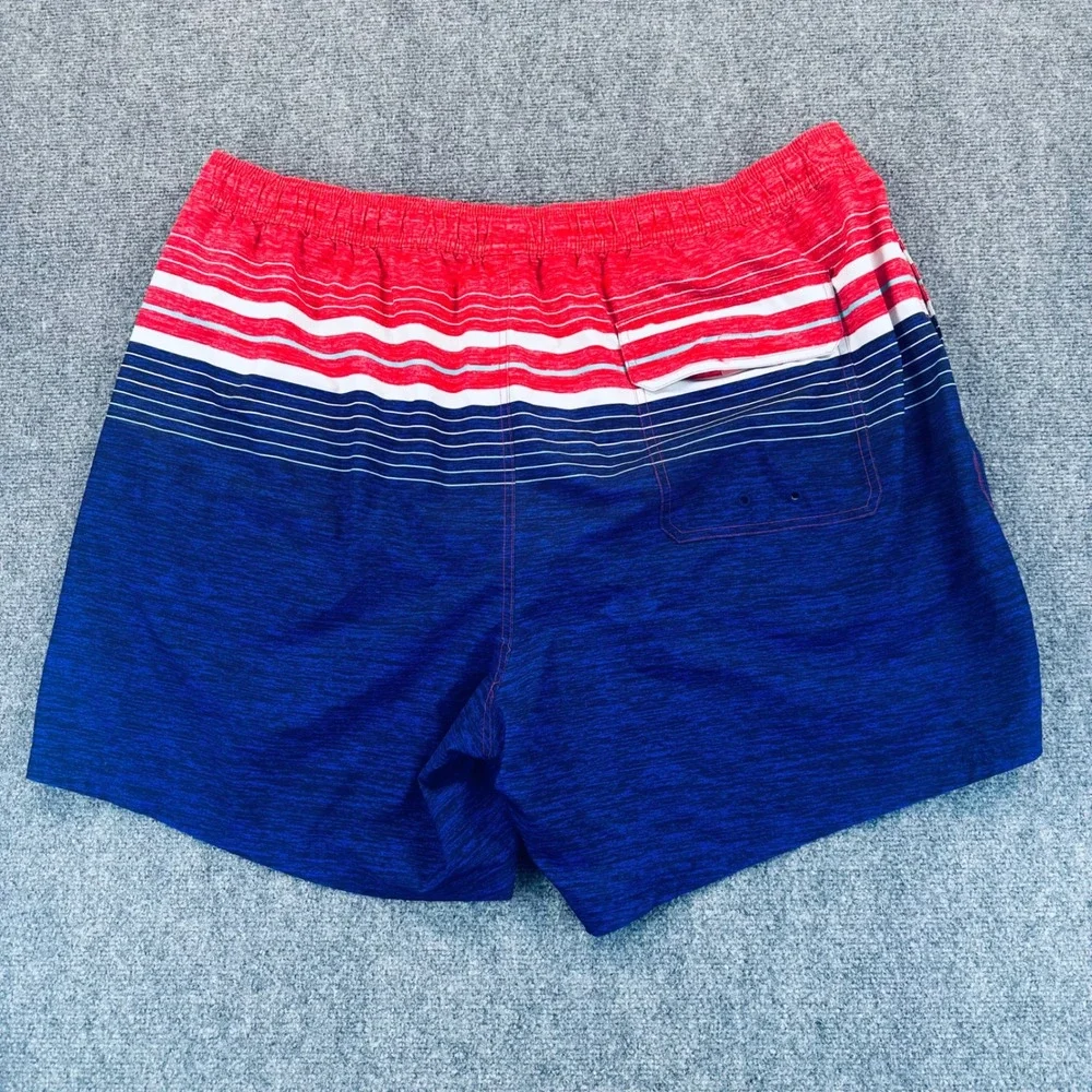Vineyard Vines Men's 3XB Chappy Swim Trunks Red White Blue Striped Board Shorts